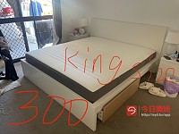 Ikea King size床架床垫2抽屉