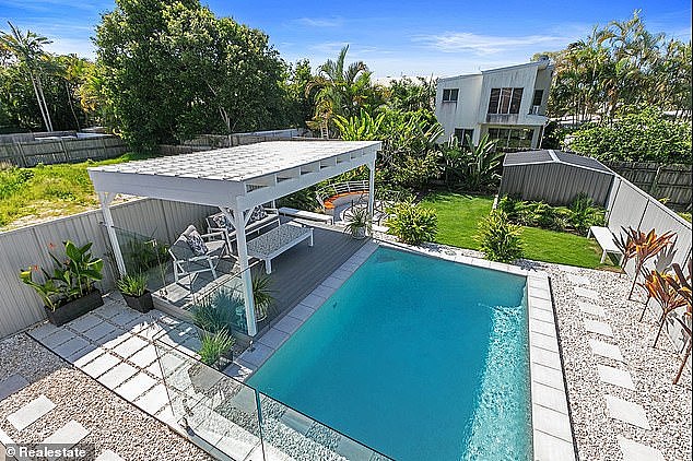 The Sunshine Coast was expected to see a 12 to 16 per cent boost. Moffat Beach near Caloundra was a particularly strong performer, seeing a 14.2 per cent rise to $1.464million (pictured is a house that sold for $1.6765million in September)