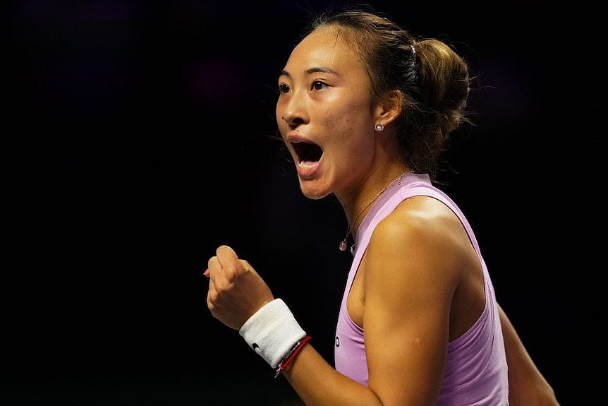 Chinese tennis player Zheng Qinwen at WTA Finals in 2024.