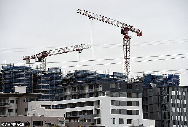 Builders are now under more pressure to complete more apartments (pictured is a Sydney construction site)