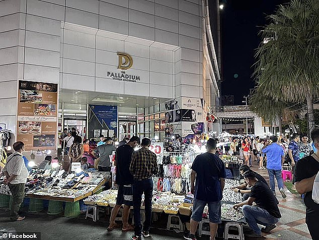 The incident happened at the popular Palladium Night Markets in Bangkok