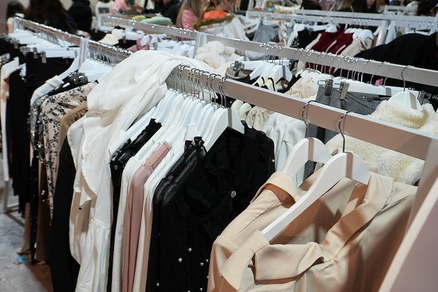 A rack of women's clothing