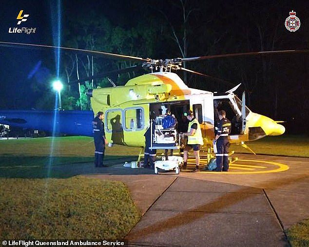 Yarren was airlifted from Noosa Private Hospital to the Sunshine Coast University Hospital where he received life-saving treatment