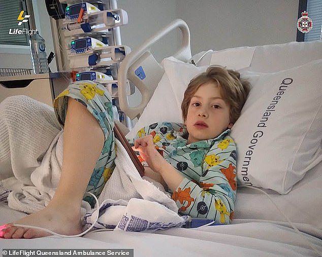 Six-year-old Yarren (pictured) suffered seven seizures and was placed into an induced coma after suffering a severe anaphylactic reaction in June 2023