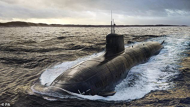 AUKUS is expected to cost anywhere from $268billion to $368billion over the next 30 years (pictured is what a SSN-AUKUS submarine will look like)