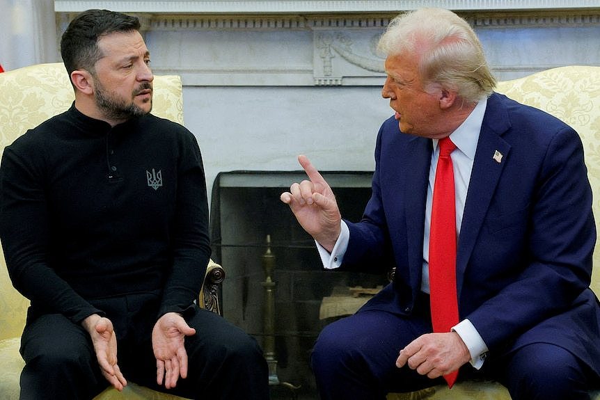 Zelenskyy and Trump shouting at each other