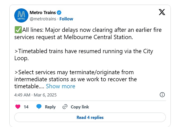 墨尔本火车陷入混乱！City Loop全线一度停运，延误50分钟，华人区受影响（组图） - 3