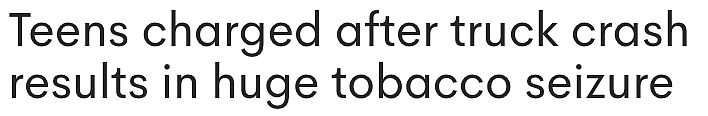 翻车露马脚!两名teenager涉嫌烟草走私被捕,面临多项指控(图) - 1