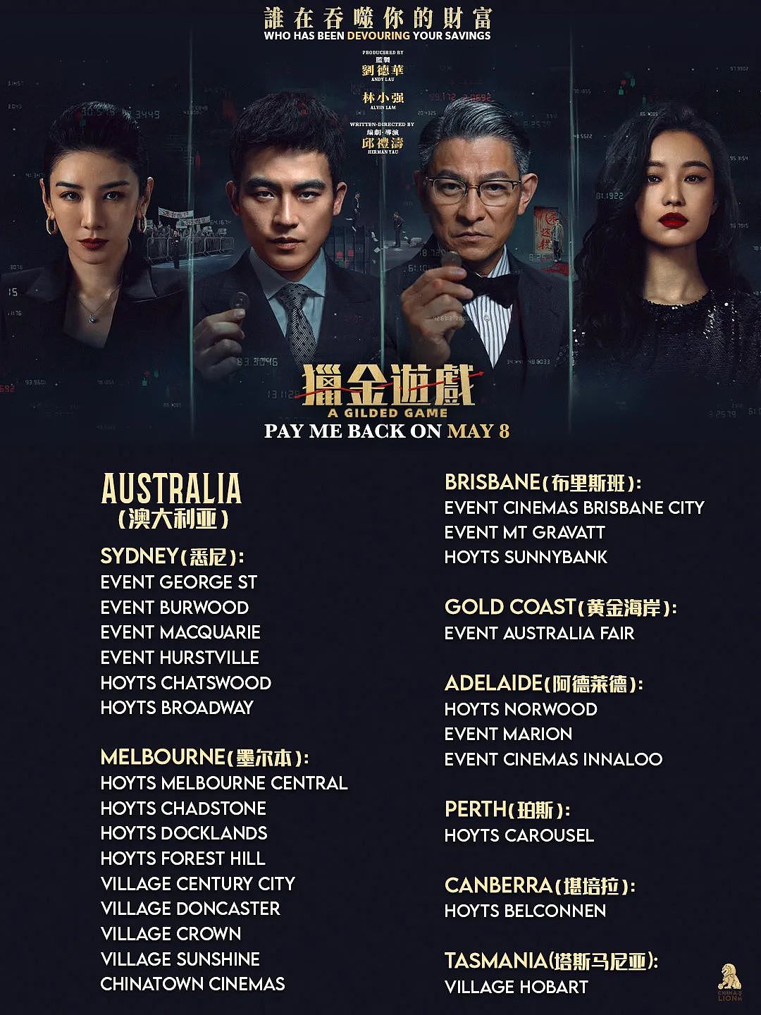 《猎金游戏》珀斯上映，刘德华、欧豪师徒联手揭秘投资圈惊人内幕（组图） - 8