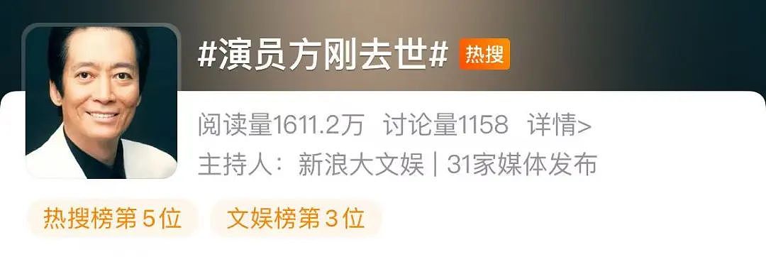 香港知名演员方刚去世！被称“反派专业户”，网友：童年阴影，曾被吓哭过...（组图） - 1