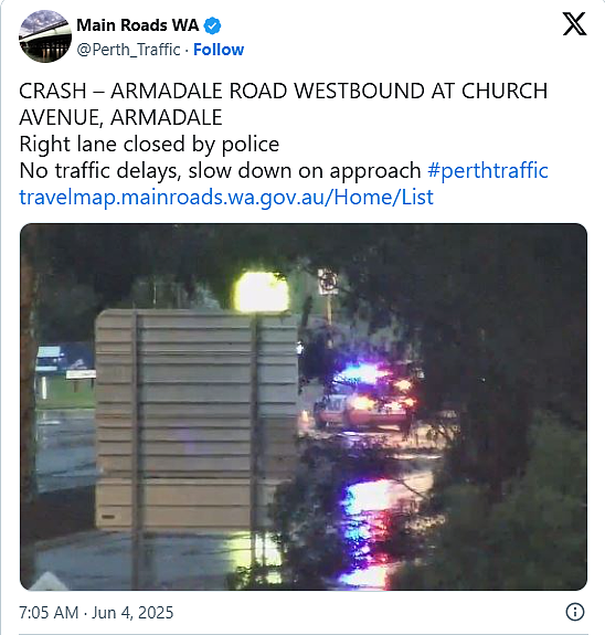 珀斯交通一片混乱，车祸连连、车辆抛锚、道路积水，多条主干道关闭（组图） - 4