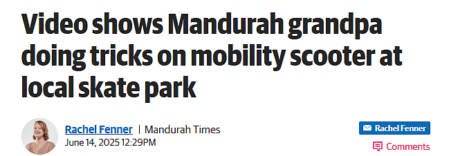 西澳老人街头炫技视频爆火,网友纷纷点赞:简直是Mandurah传奇!(GIF/图) - 1