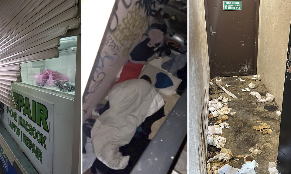 慎入！澳购物中心沦为地狱：流浪汉安营扎寨，通道塞满粪便（组图） - 4