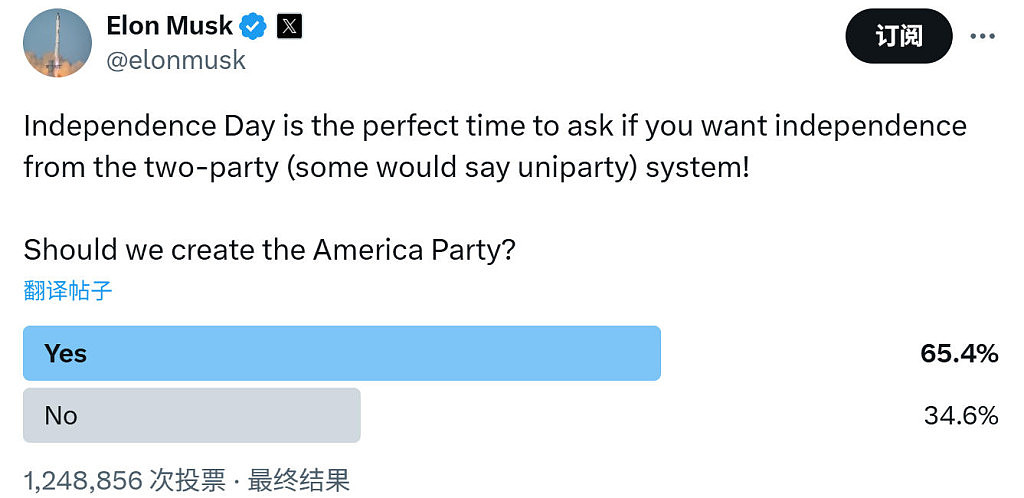 “把自由还给你们！” 马斯克正式宣布成立美国党，誓言挑战美国“一党制”！特朗普：荒谬（组图） - 6
