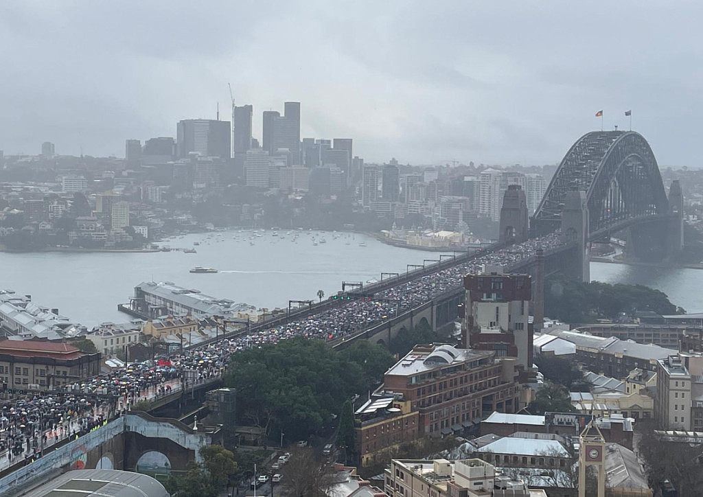 最新！近10万人涌上悉尼街头，警方紧急叫停游行，海港大桥重新开放（视频/组图） - 8