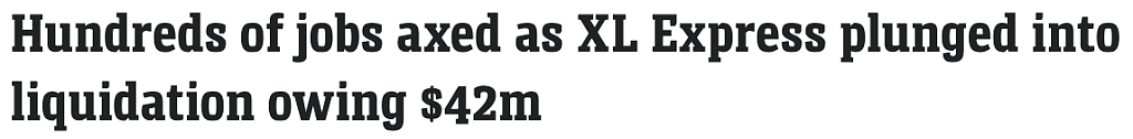 澳洲物流巨头XL Express破产清算:欠债$4200万,200名员工失业(组图) - 1
