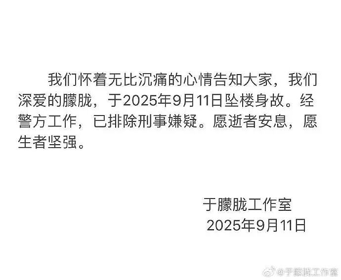 于朦胧确认坠楼身亡!工作室发文:已排除刑事嫌疑!传曾拒绝女投资人被雪藏3年(组图) - 12