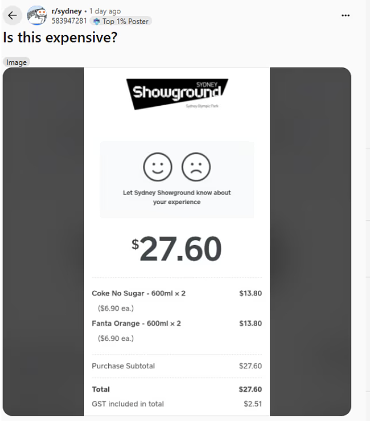 四杯饮料$27.6！悉尼场馆现“天价”账单，澳洲民众反应不一：从愤怒到“已习惯”（组图） - 2