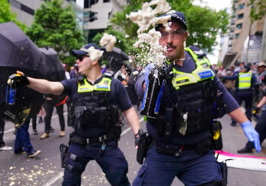 澳洲多地再次爆发反移民游行！警员与抗议者激烈冲突，疑使用闪光弹驱散人群（视频/组图） - 13