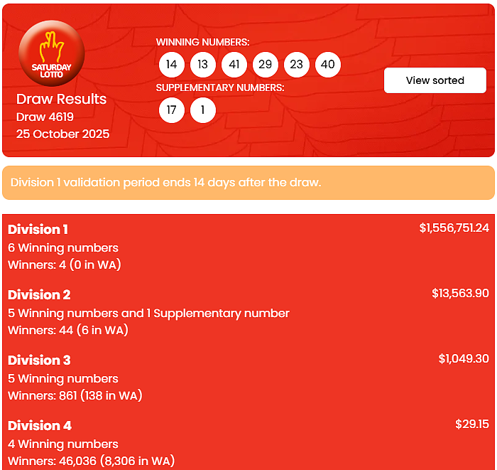 周六乐透开奖!4位澳洲彩民一夜暴富,每人各中$150万(组图) - 2