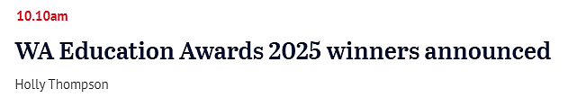 西澳2025教育奖揭晓!!最优秀学校都在这里(图) - 1
