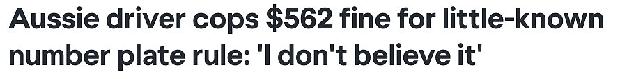 价值$562的一课！车牌沾满虫尸，新州司机因“污损车牌”被重罚（组图） - 1