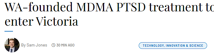 跨州送 “疗愈”！西澳创立的 MDMA-PTSD 新型疗法正式进入维多利亚州（图） - 1