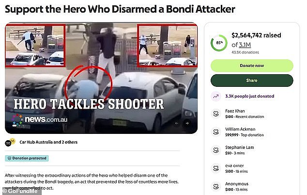 空手夺枪感动全网！4万多人捐款$250万，Bondi英雄病床前收巨额支票（视频/组图） - 3