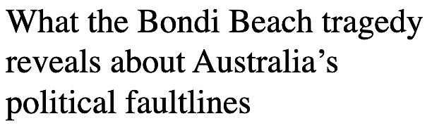 观点:Bondi恐袭被迅速政治化,社会裂痕恐因此加深(组图) - 1