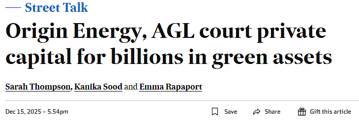 数十亿绿色投资落子西澳？Origin Energy、AGL 密集接洽私人资本（图） - 1
