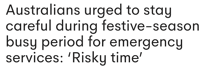圣诞新年成“高风险时期”!澳人需警惕溺水、酒驾、家暴三大危机(组图) - 1