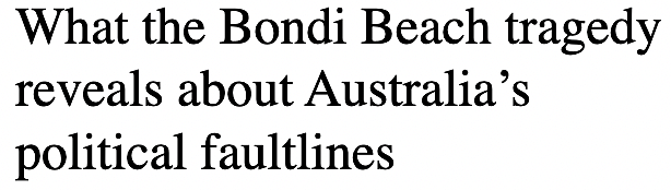 观点:Bondi恐袭急速政治化,暴露并加深澳洲社会裂痕(组图) - 1