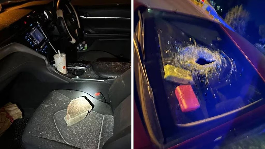 祸从天降！澳洲青少年从天桥上扔砖砸车，多辆汽车“中招”，现场一片狼藉（组图） - 2