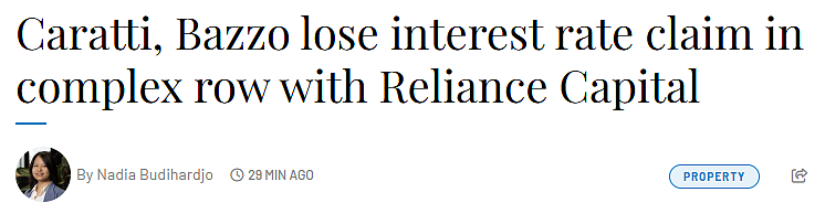 西澳商业纠纷再添案例：Caratti 与 Bazzo lose 利率索赔，最高法院支持 Reliance Capital（图） - 1