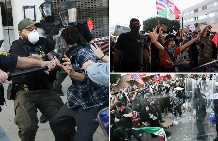 全美大罢工，万人走上街头！催泪瓦斯、直升机...洛杉矶沦为“战场”（组图） - 2