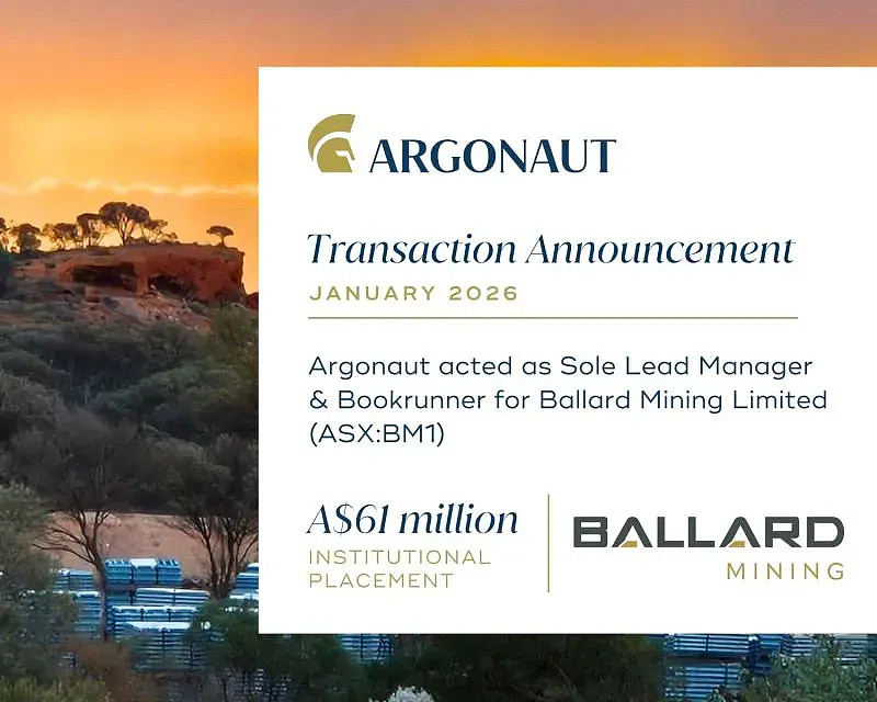 Argonaut 成功主导 Ballard 6100万澳元融资，助力 Mt Ida 项目加速推进（组图） - 1