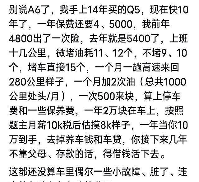 养奥迪A6L到底多费钱？“修一次抵三个月工资”（组图） - 6