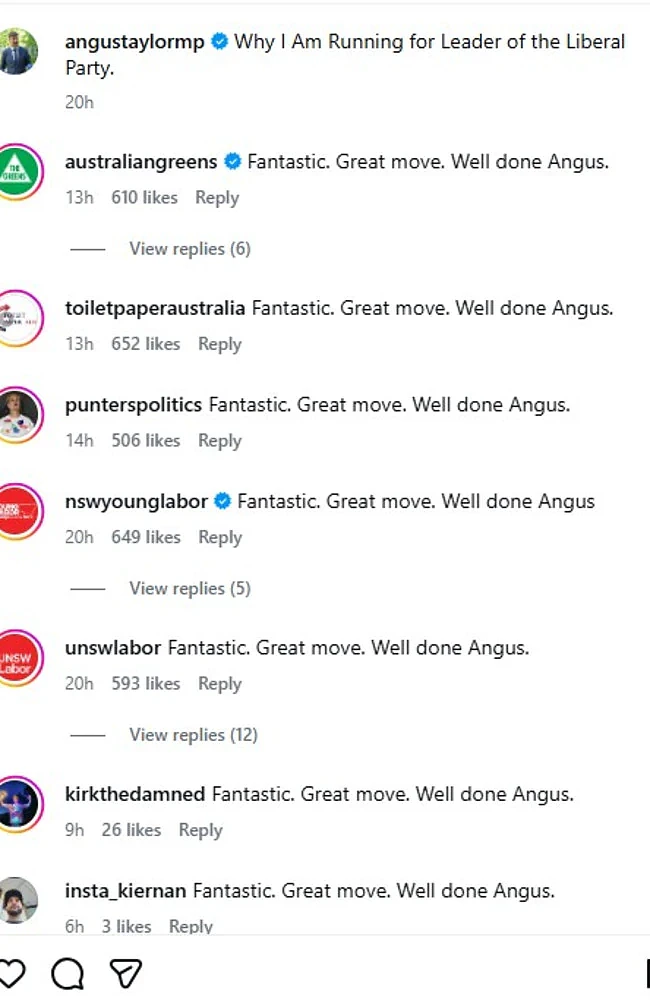 尴尬!Angus Taylor竞选自由党党魁,3300条留言全在刷屏一句话(组图) - 2