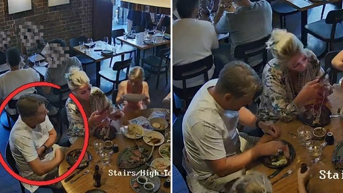恶心!悉尼一家六口吃霸王餐,男子当众拔腋毛放菜里,监控曝光(组图) - 1