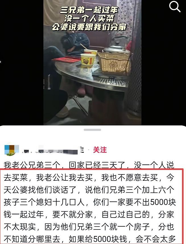三兄弟带12口人回乡过年无人买菜,老父母下通牒:每家五千否则分家(组图) - 3