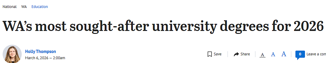 2026年西澳最热门大学专业出炉！近2000人抢一个名额(图) - 1