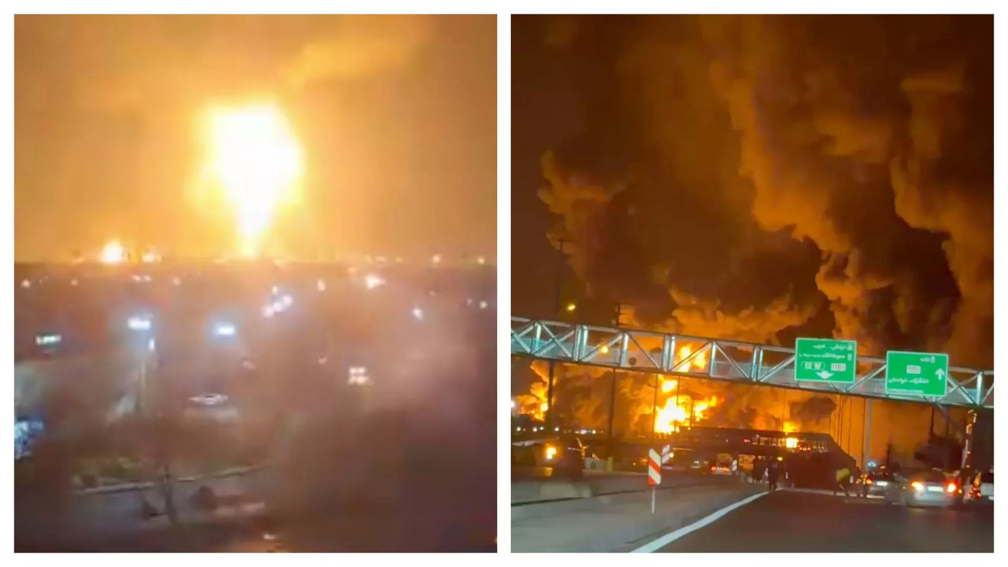 以军深夜空袭德黑兰石油设施,巨大火球染红夜空,中东局势再度升级 - 1