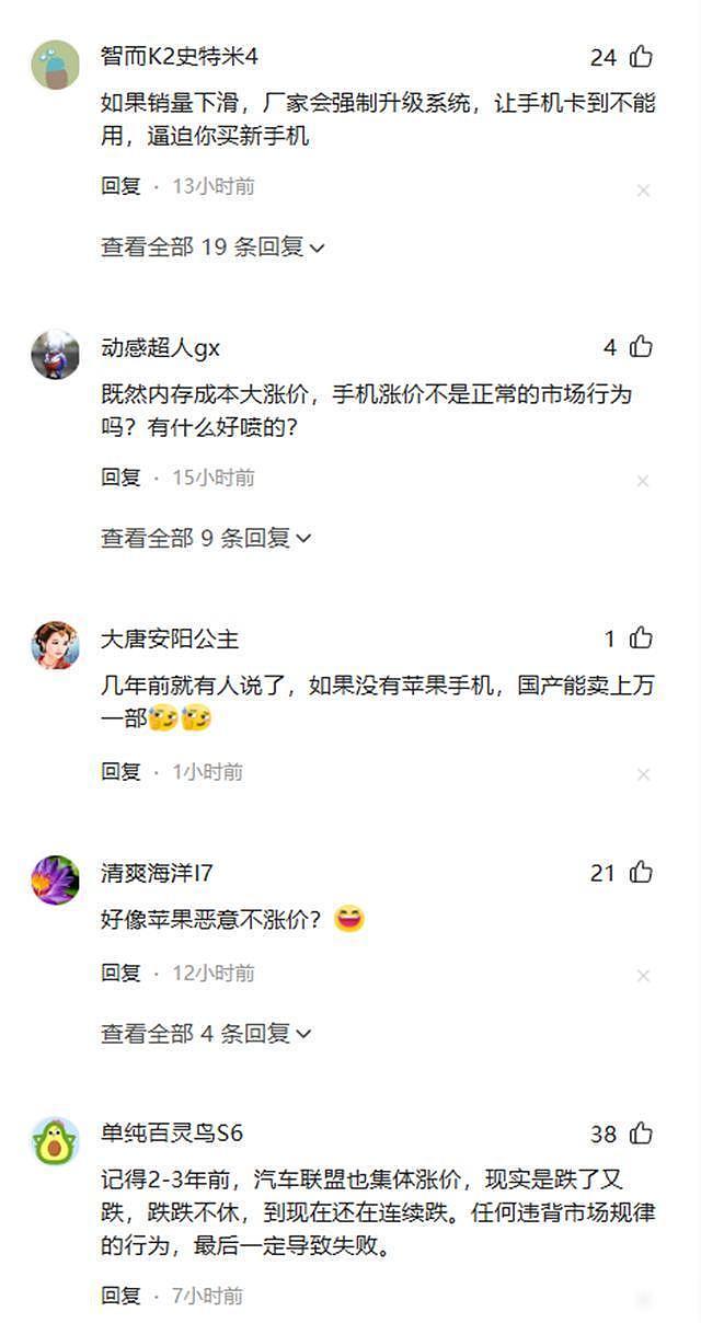 网友吐槽:手机集体涨价,集体销量下跌,国补优惠也没便宜消费者(组图) - 2