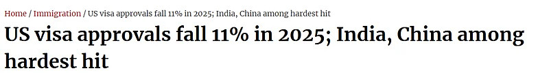 美国“砍掉”25万份签证，中国、印度受冲击最大（组图） - 2