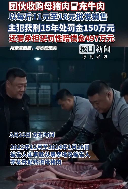 黑心家族用猪肉制假牛肉售卖，内部分工采购到结算一条龙包办（组图） - 3