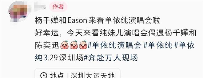 陈奕迅现身单依纯深圳演唱会,表情引人注意,杨千嬅陈辉阳也在 - 3
