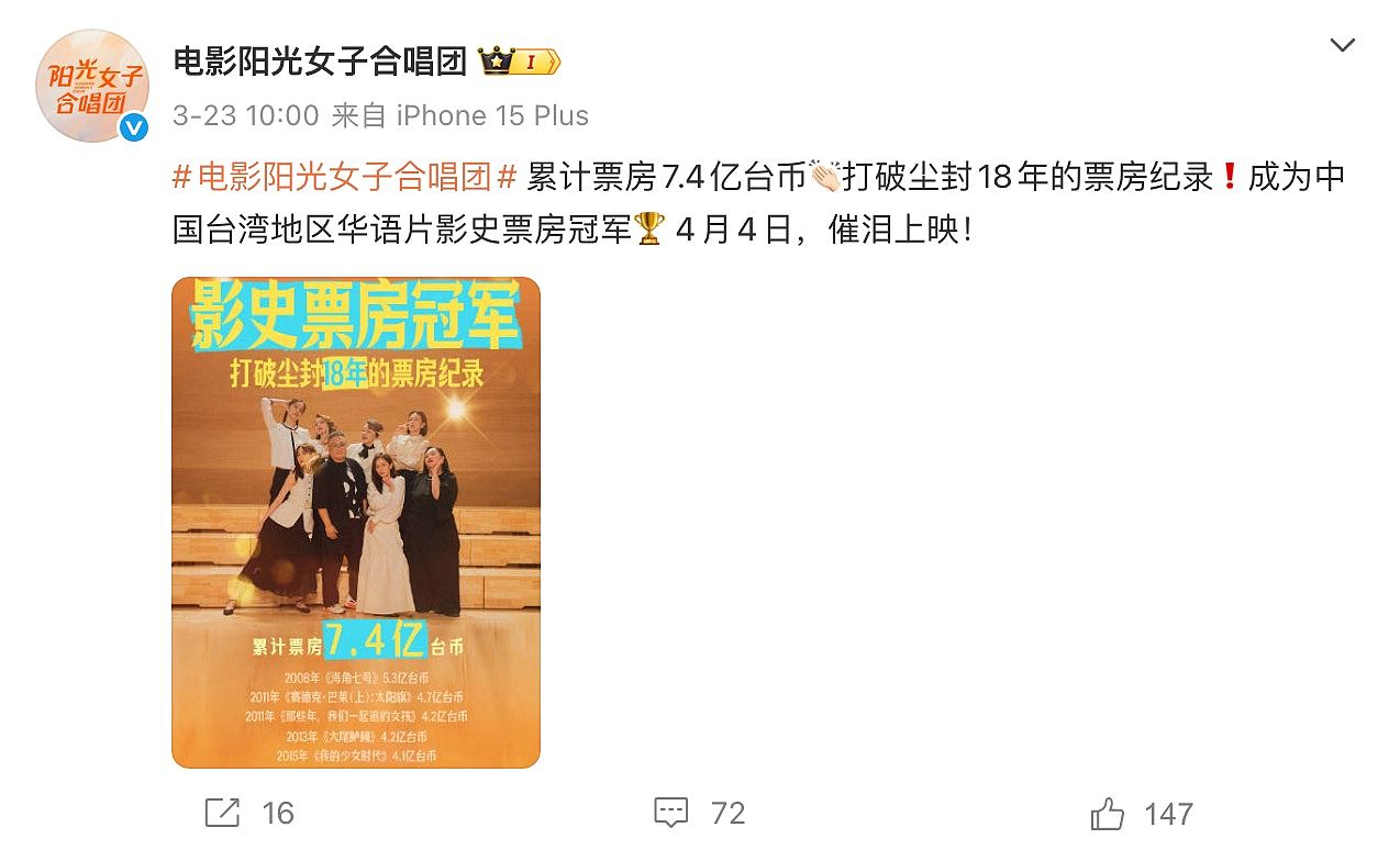 《阳光女子合唱团》电影标签引发争议,国台办:符合一中规范表述(组图) - 2