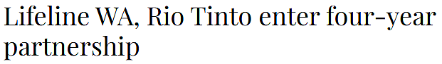 Rio Tinto斥资180万澳元支持西澳心理健康！志愿者危机服务项目迎来扩展（图） - 1