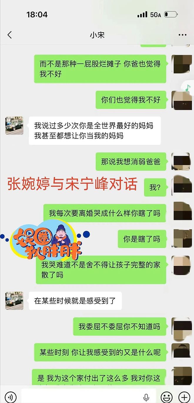 宋宁峰炸裂聊天记录曝光,张婉婷卑微挽留丈夫,宋宁峰发长文回应(组图) - 3