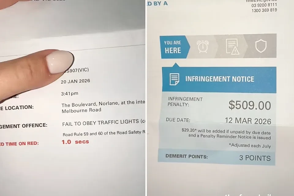 因闯红灯1秒被罚$509！澳女司机崩溃，直呼无法接受：一半工资没了 - 2